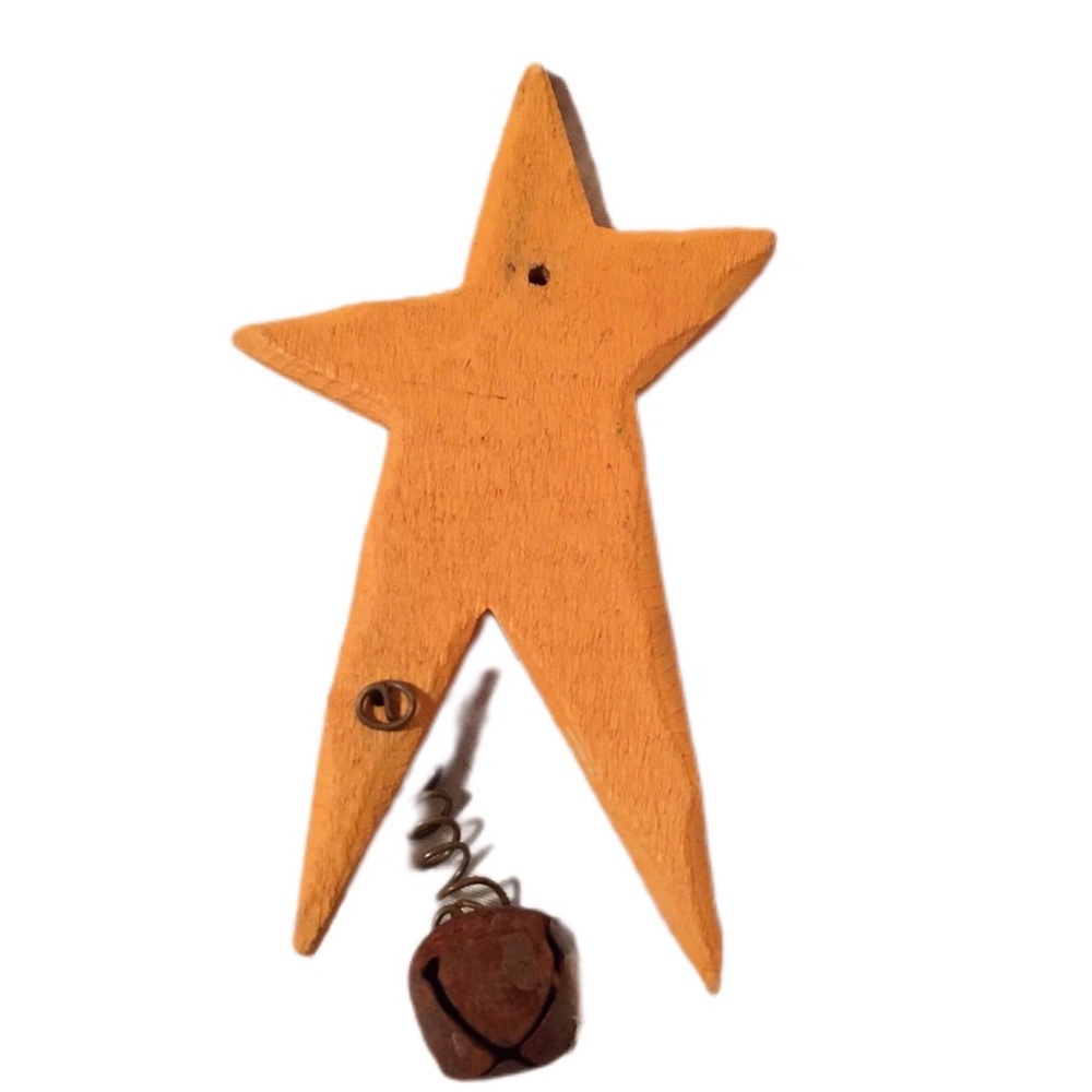 Rustic Wooden Star with Bell